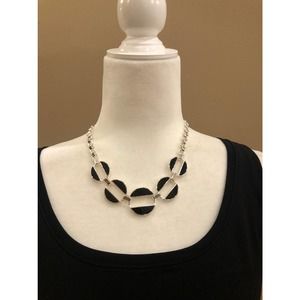 ❤️Host Pick❤️ Silver Tone and Black Enamel Necklace with Circle Detail